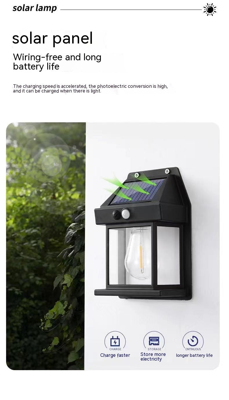 Outdoor Solar  Waterproof Tungsten Induction Garden Wall Lamp