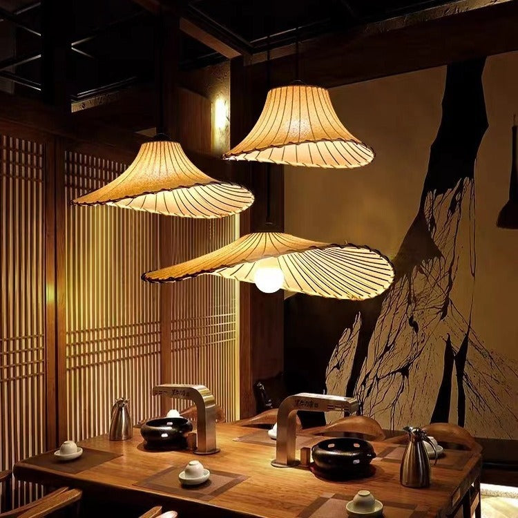 Creative Straw Hat B & B Hot Pot Restaurant Tea Room Clothing Store Simple Restaurant Japanese Lotus Lamp