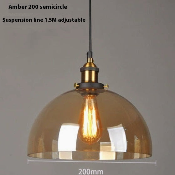 Nordic Retro Simple Transparent Glass Restaurant Chandelier