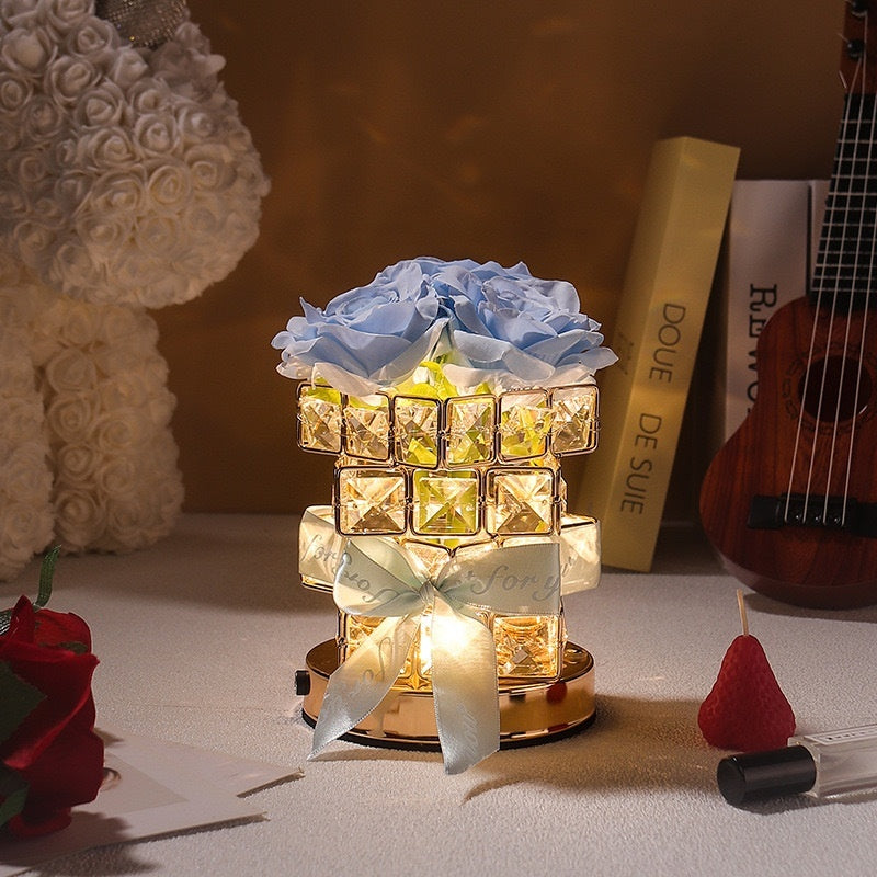 520 Gift Rose Cube Atmosphere Table Lamp Bedroom Lights Gift Lamp  Romentic Night Bedroom lights Dringroom table lamp